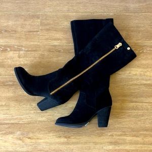 Black Knee High Boots with Gold Details from Aldo